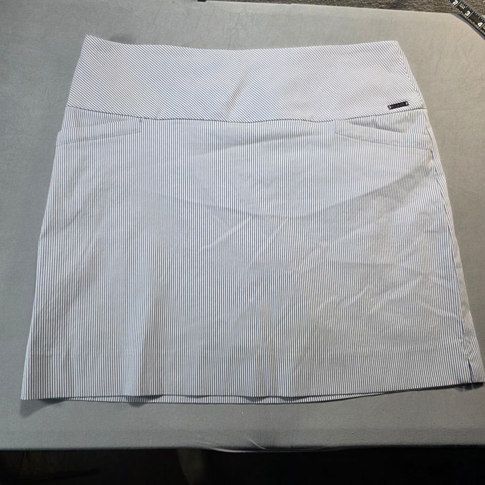 S.C. & Co. Sportswear Pinstripe Skort Blue White XL Athletic Golf‎ Tennis Skirt